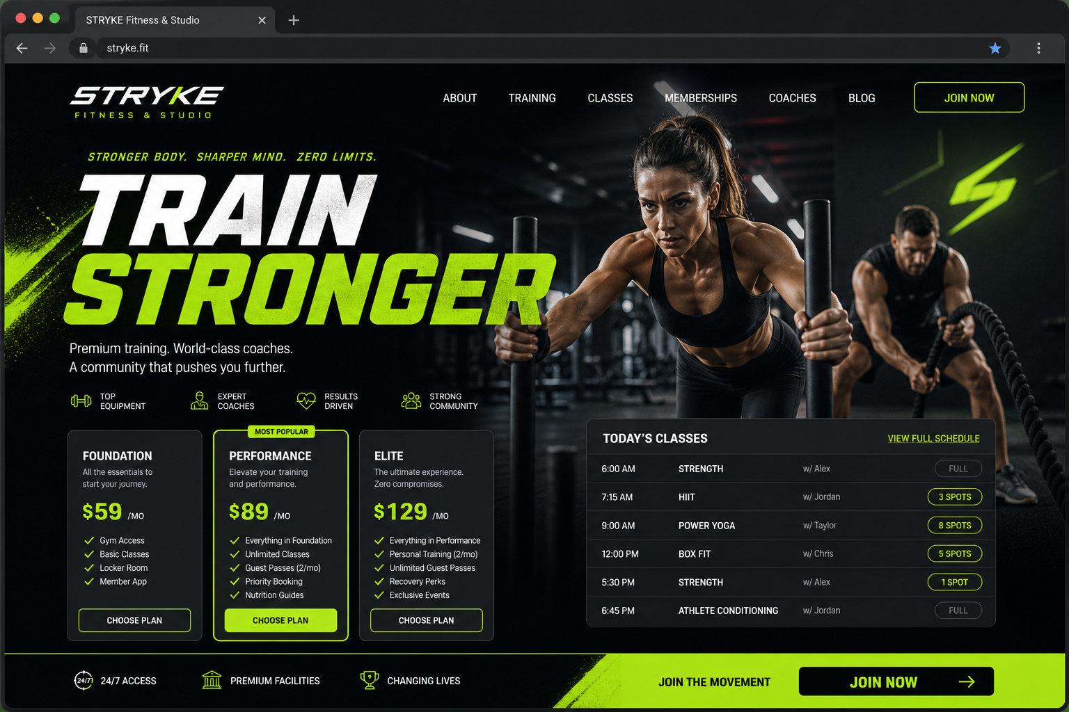 Fitness gym & studio