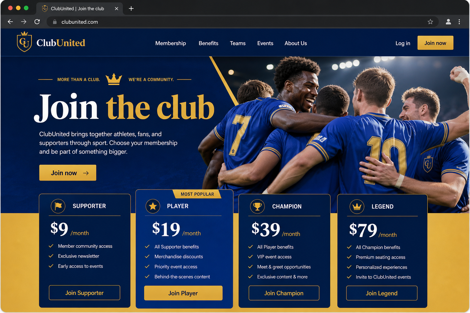 Membership & sports club