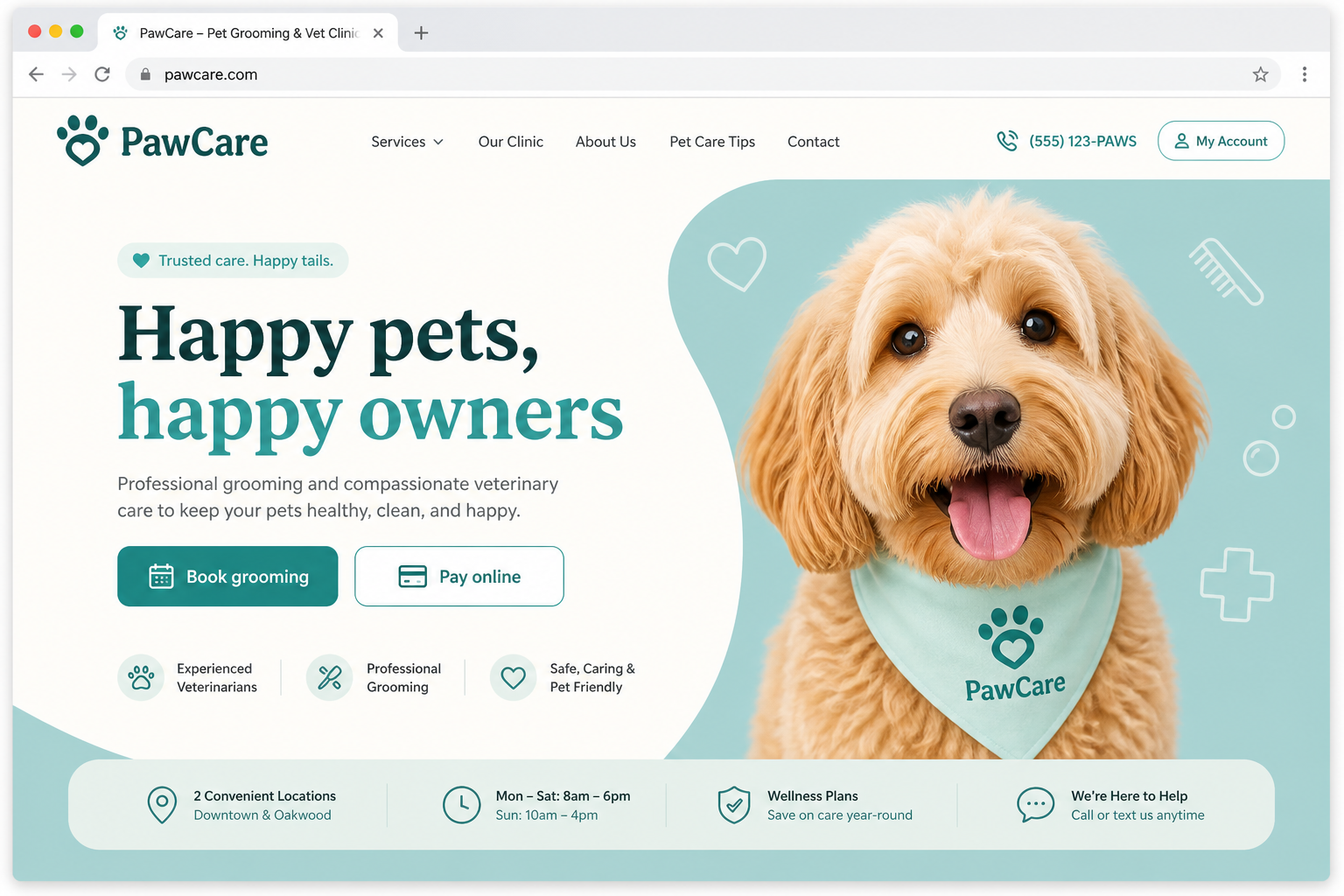 Pet grooming & vet