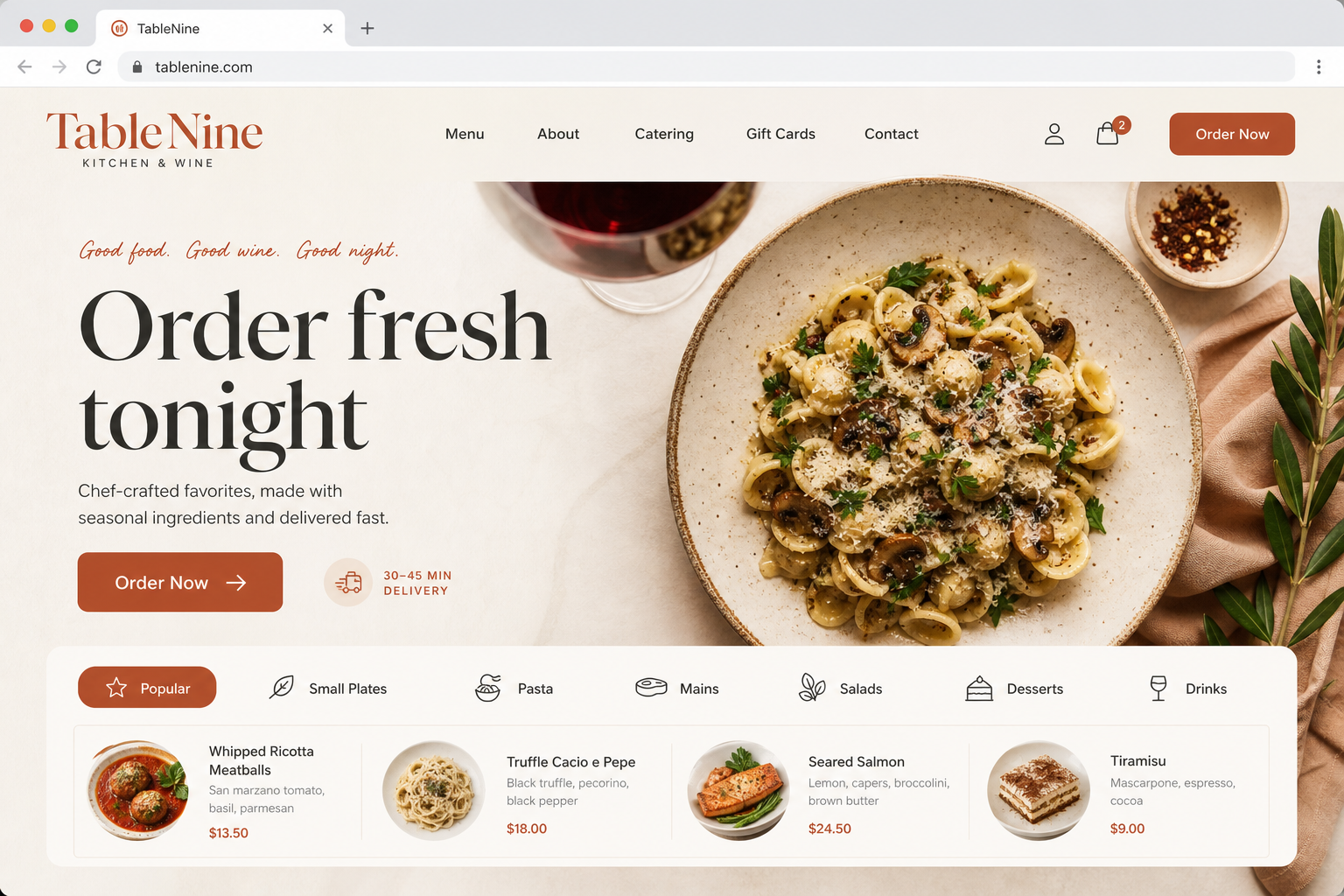 Restaurant & meal ordering